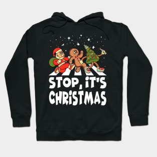 Christmas Road - 2, Santa Claus, Gingerbread man, Christmas tree Hoodie